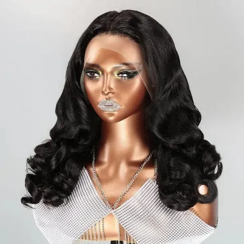 13x4 Trendy Designer Layered Wavy Transparent Lace Frontal Wig