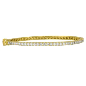 14k Yellow Gold One-Row Diamond Bangle, D=2.08tw