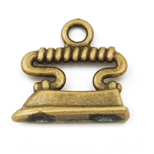 18*14mm Vintage antique bronze Zinc alloy Charms,3D flat iron,sold 400 pcs per pkg