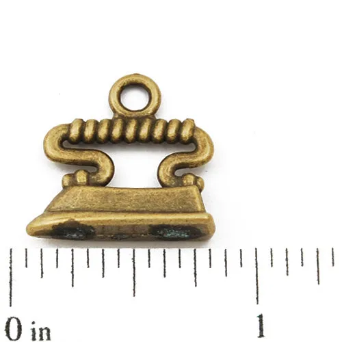 18*14mm Vintage antique bronze Zinc alloy Charms,3D flat iron,sold 400 pcs per pkg