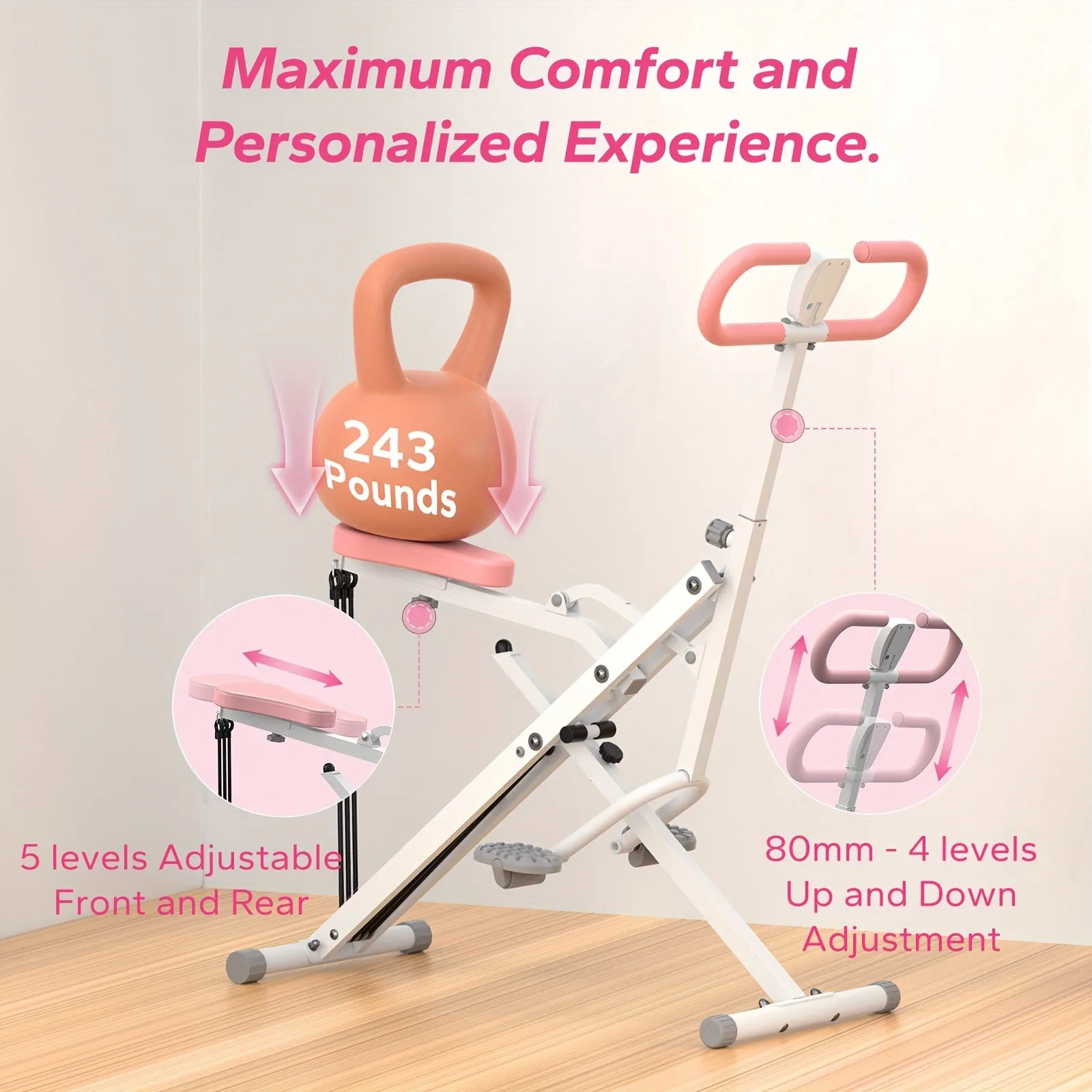 2-in-1 Squat and Rowing Machine – Foldable Glute & Leg Trainer