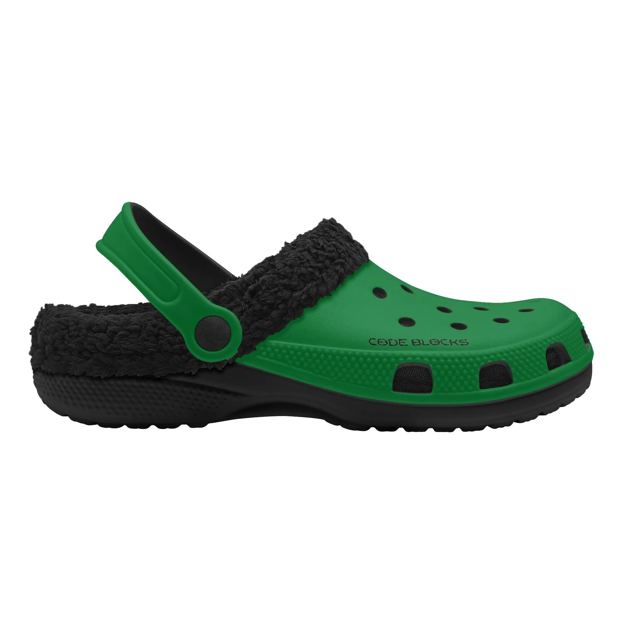 Adults Black Warm House Clog Winter Fur Lined Garden Slippers