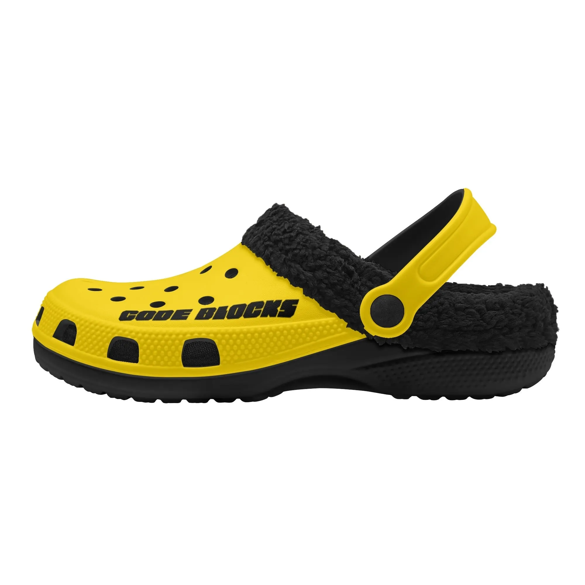 Adults Black Warm House Clog Winter Fur Lined Garden Slippers