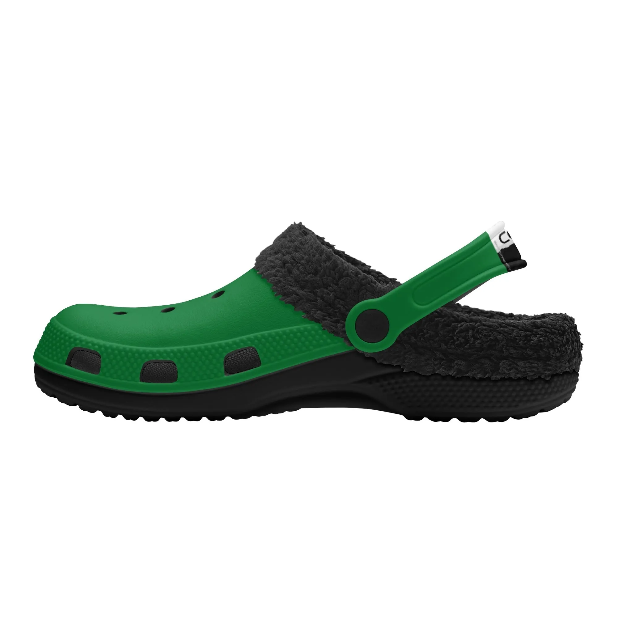 Adults Black Warm House Clog Winter Fur Lined Garden Slippers
