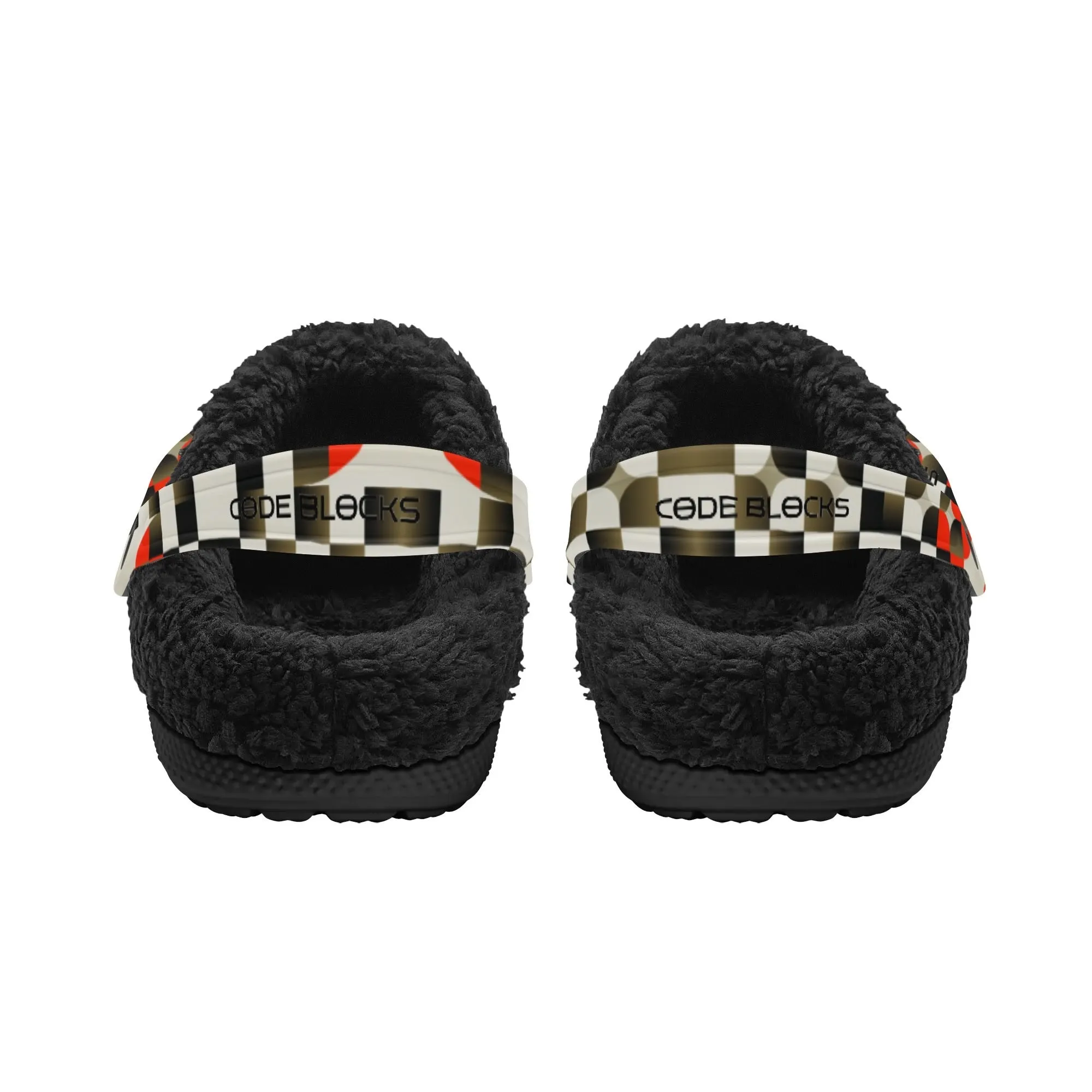 Adults Black Warm House Clog Winter Fur Lined Garden Slippers