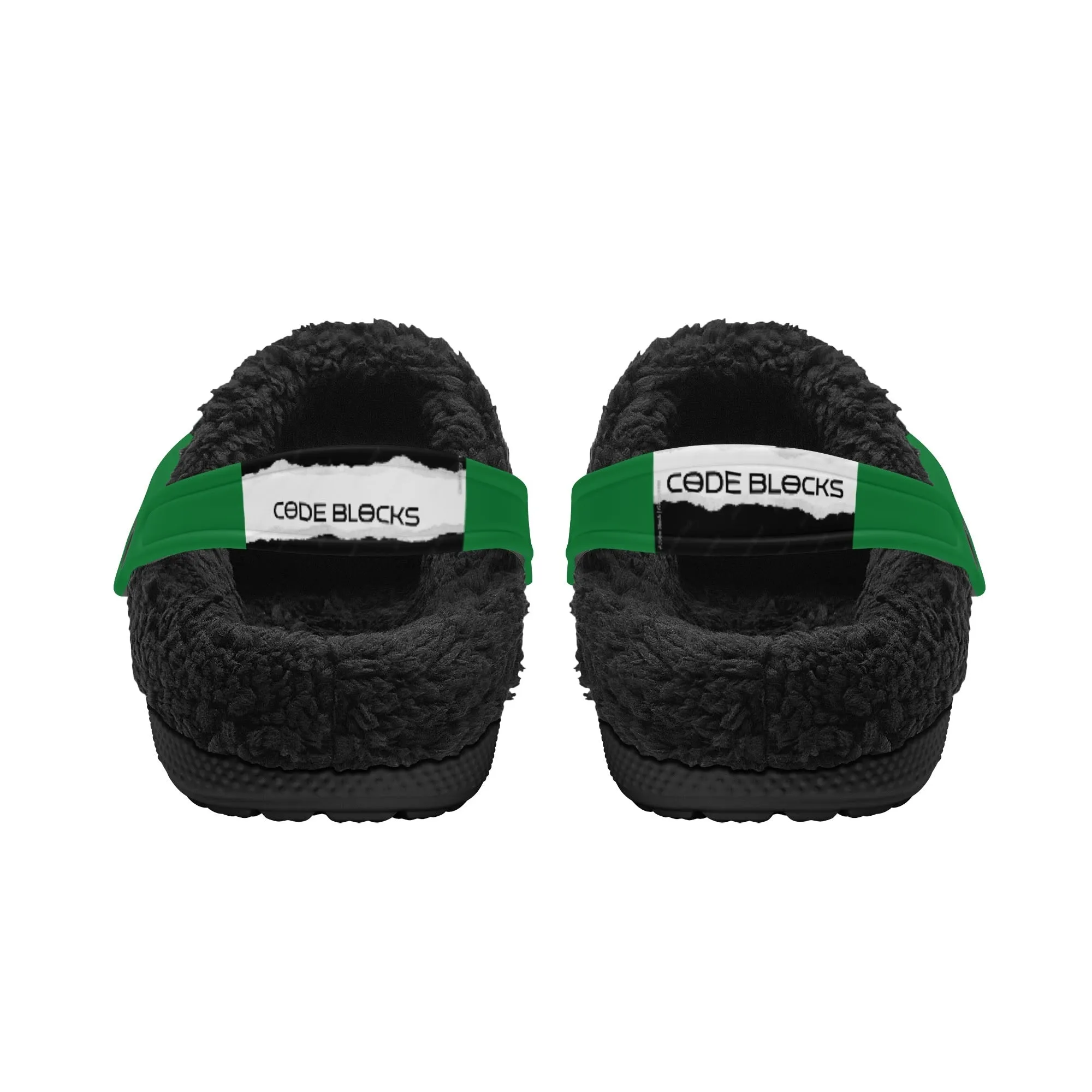 Adults Black Warm House Clog Winter Fur Lined Garden Slippers