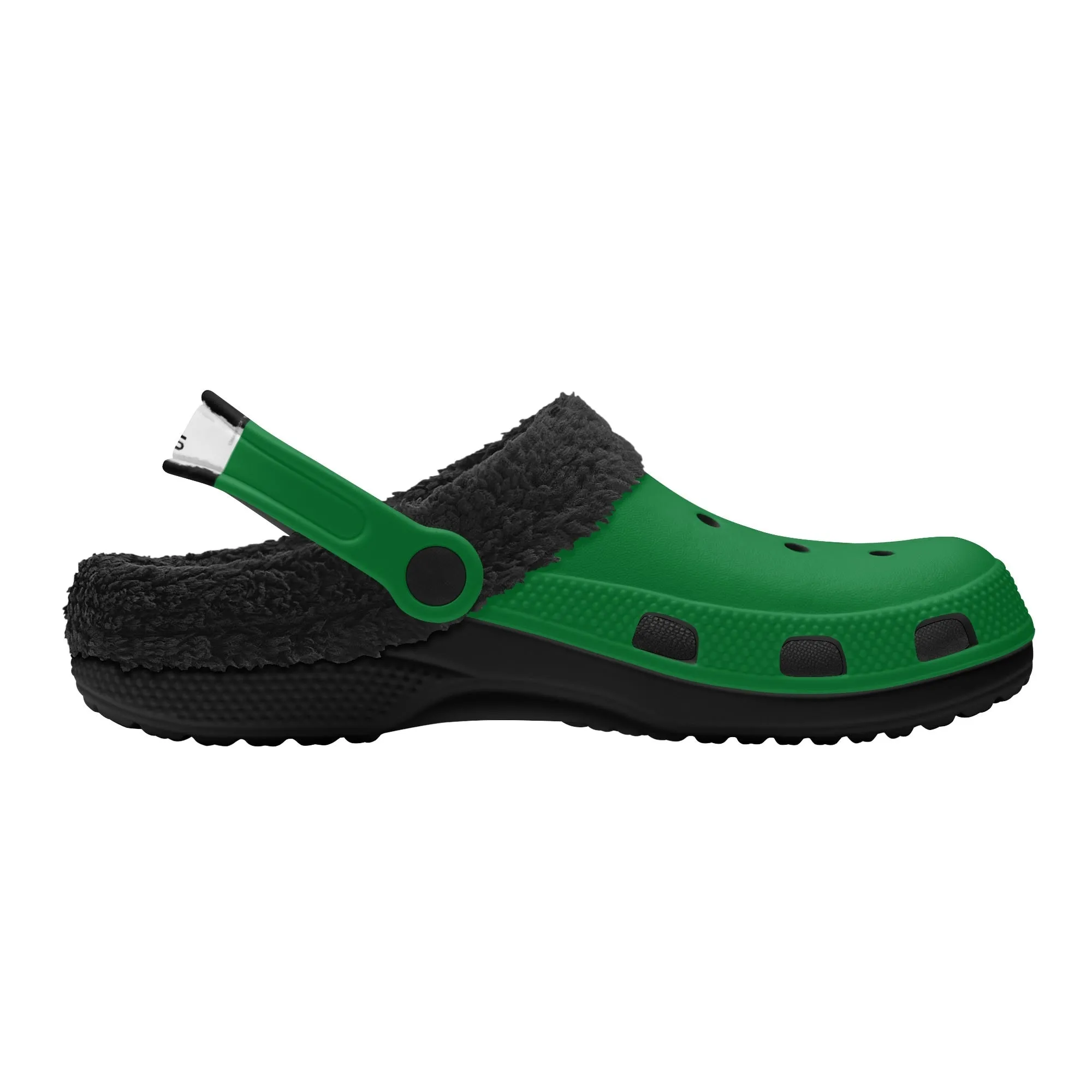 Adults Black Warm House Clog Winter Fur Lined Garden Slippers