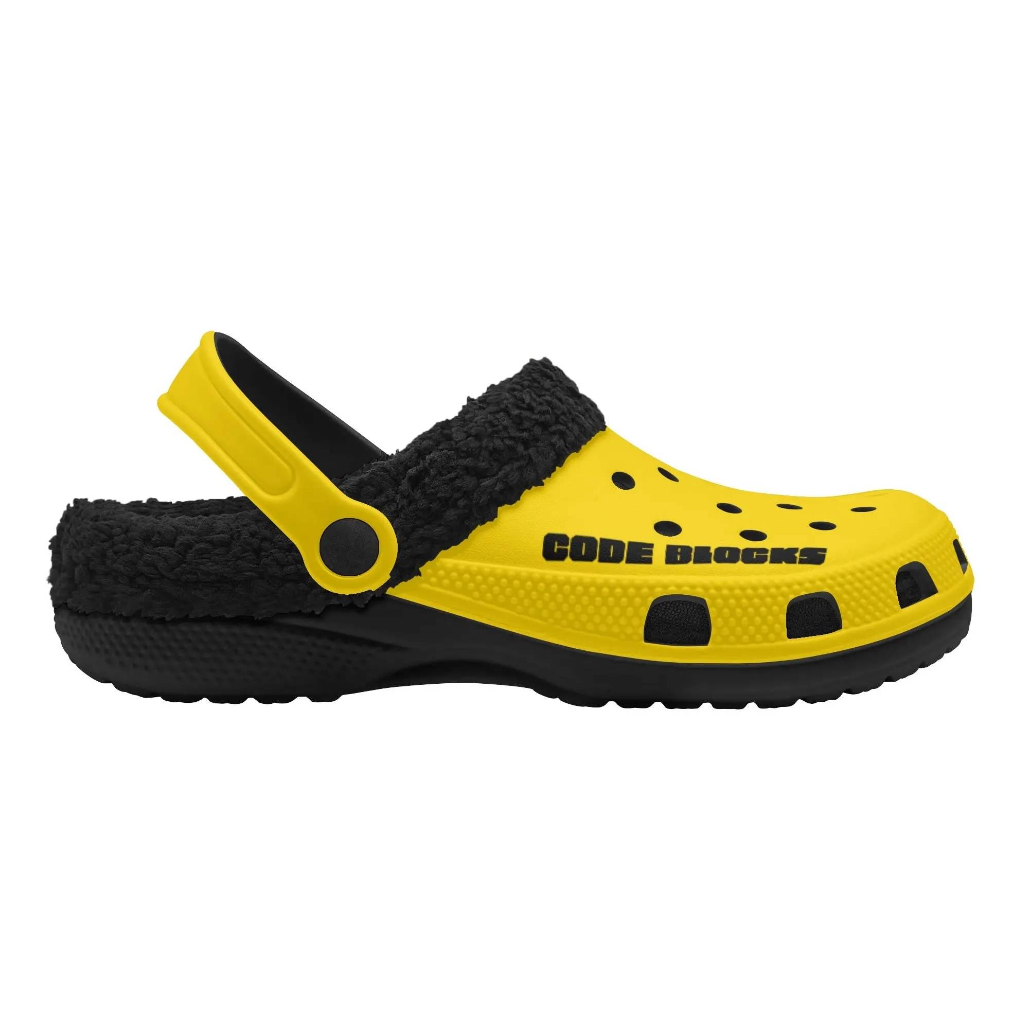 Adults Black Warm House Clog Winter Fur Lined Garden Slippers
