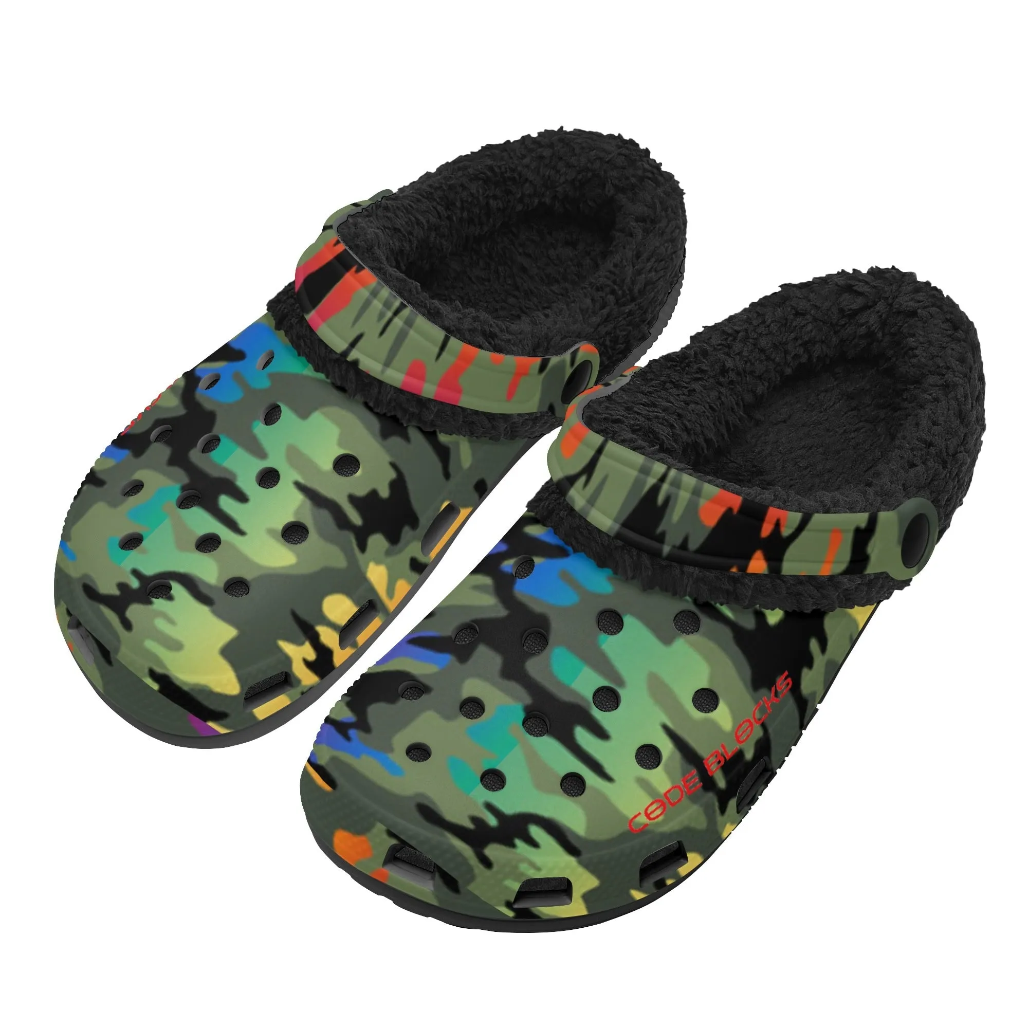 Adults Black Warm House Clog Winter Fur Lined Garden Slippers