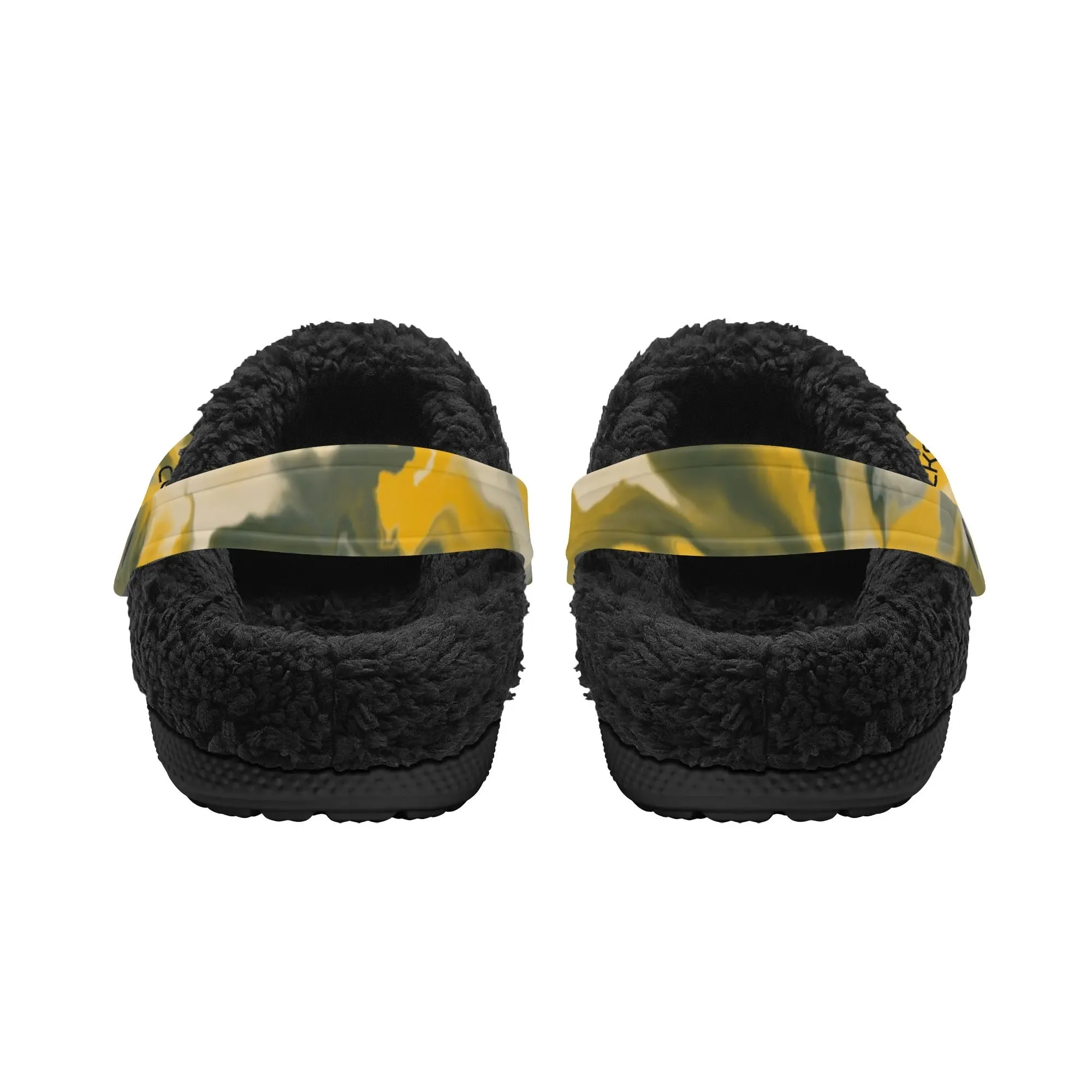 Adults Black Warm House Clog Winter Fur Lined Garden Slippers