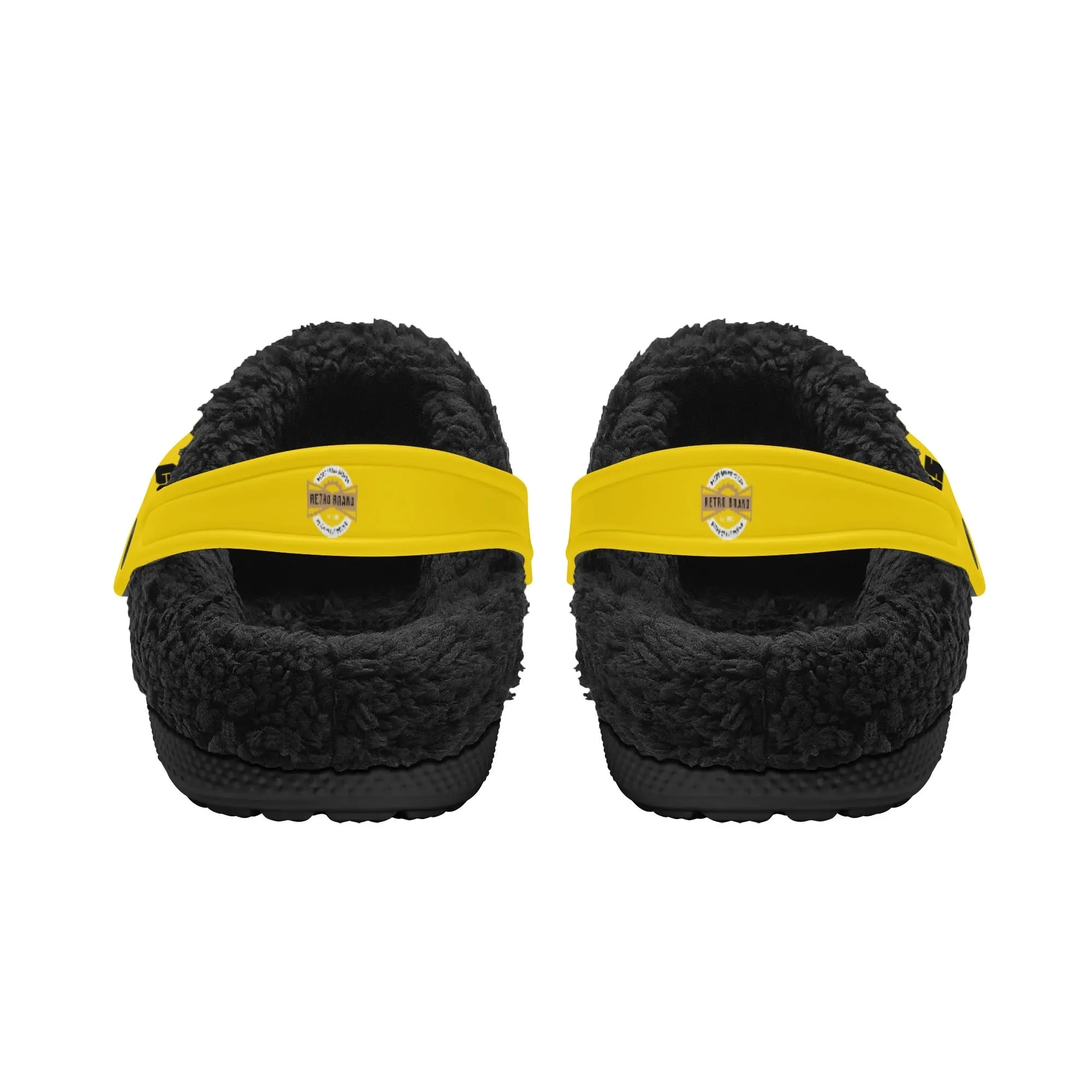Adults Black Warm House Clog Winter Fur Lined Garden Slippers