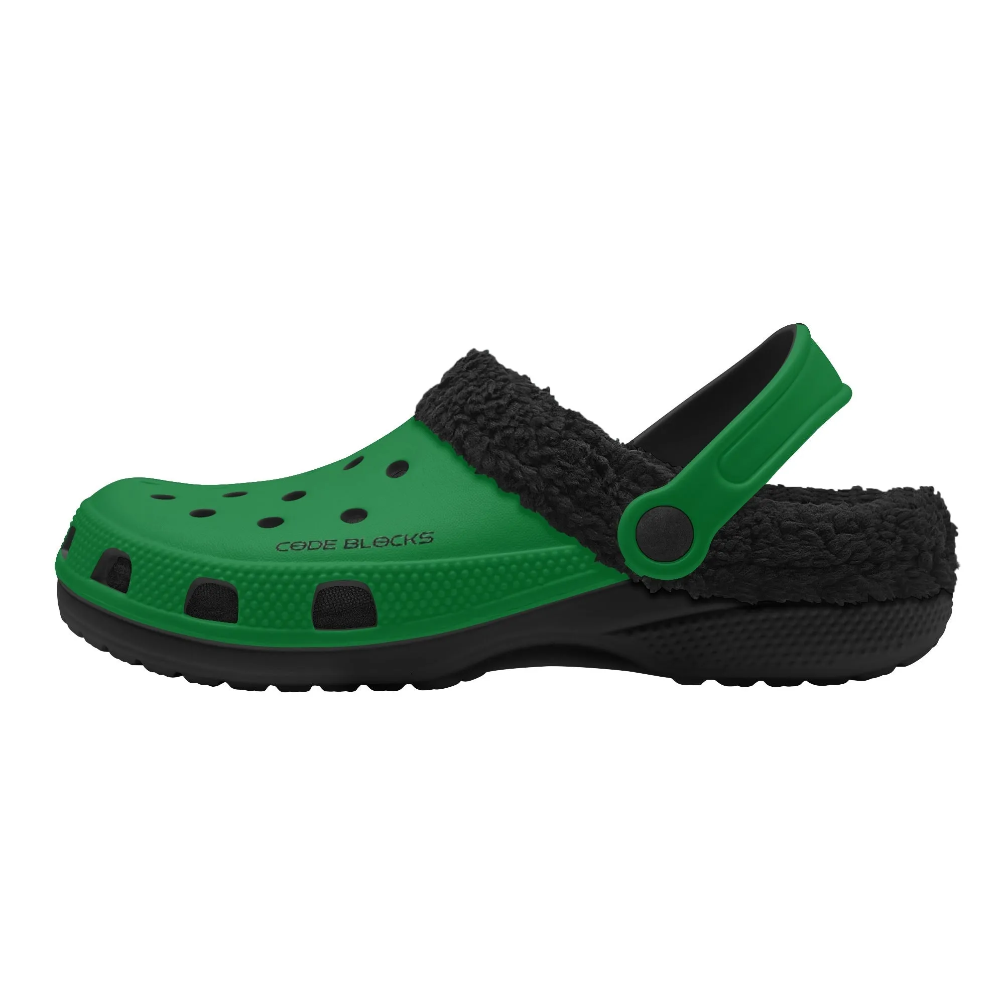Adults Black Warm House Clog Winter Fur Lined Garden Slippers