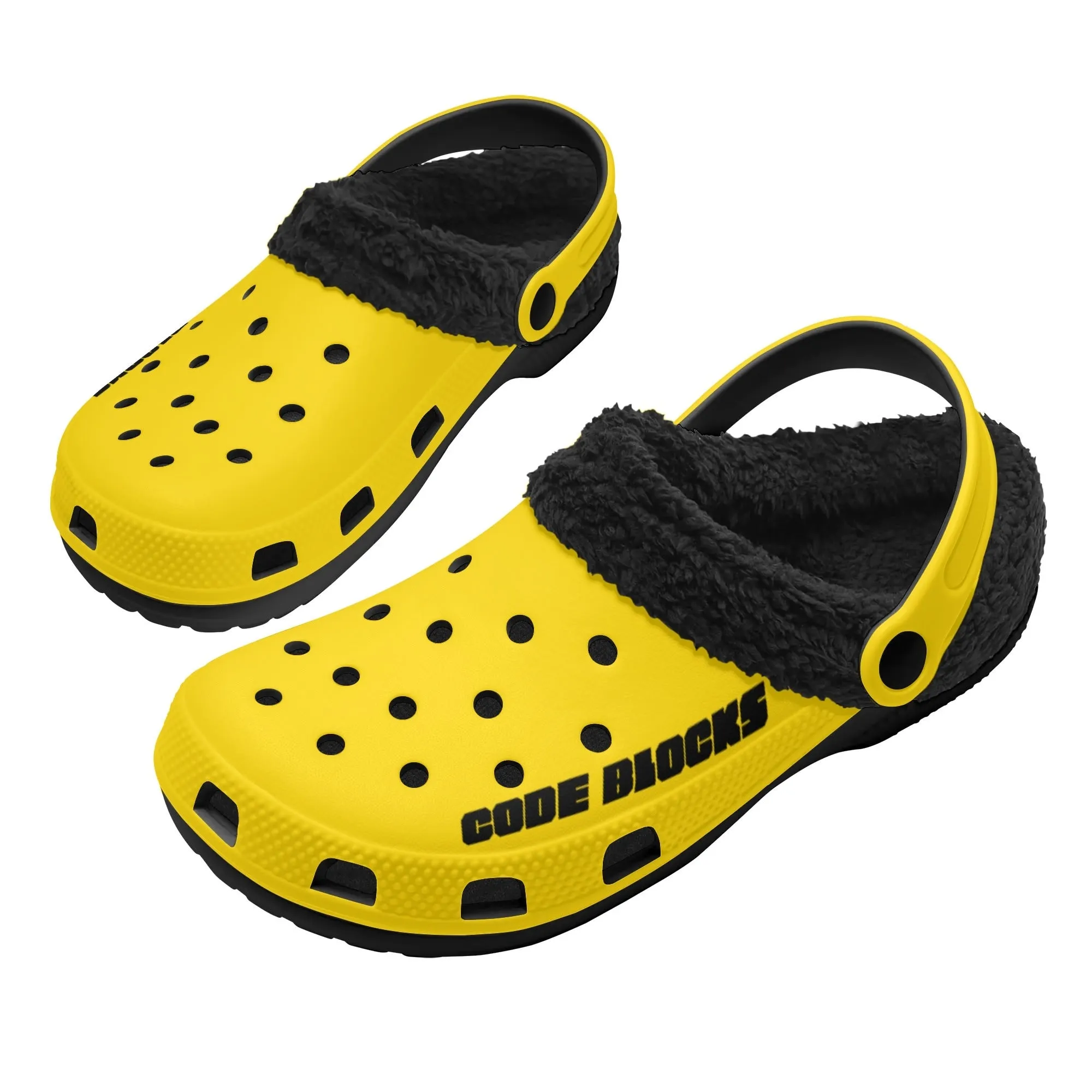 Adults Black Warm House Clog Winter Fur Lined Garden Slippers