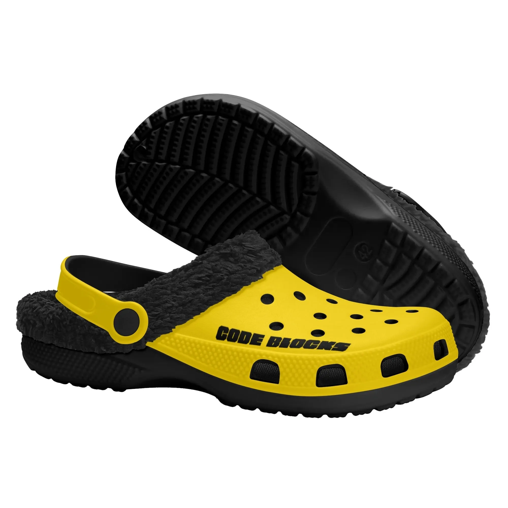 Adults Black Warm House Clog Winter Fur Lined Garden Slippers