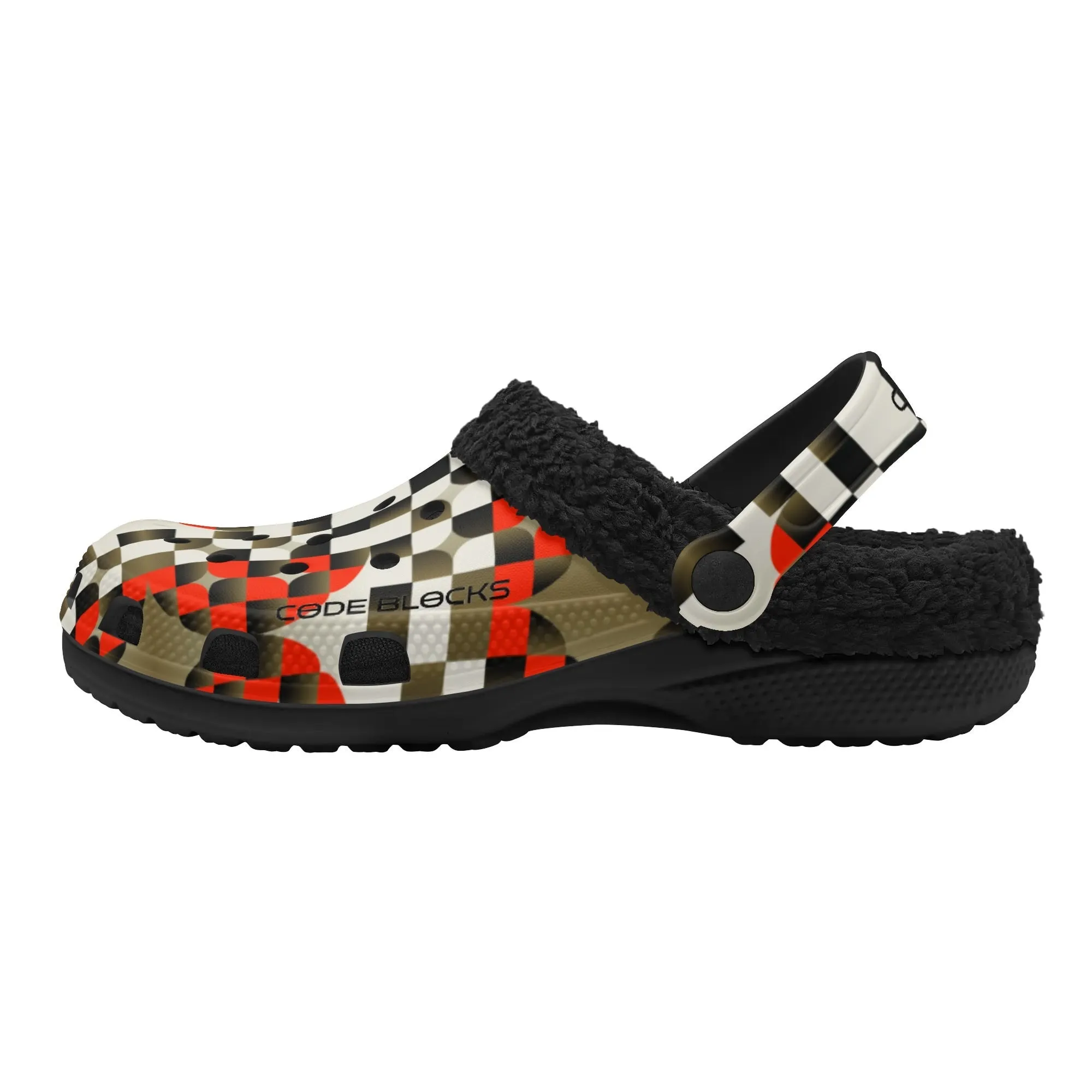 Adults Black Warm House Clog Winter Fur Lined Garden Slippers