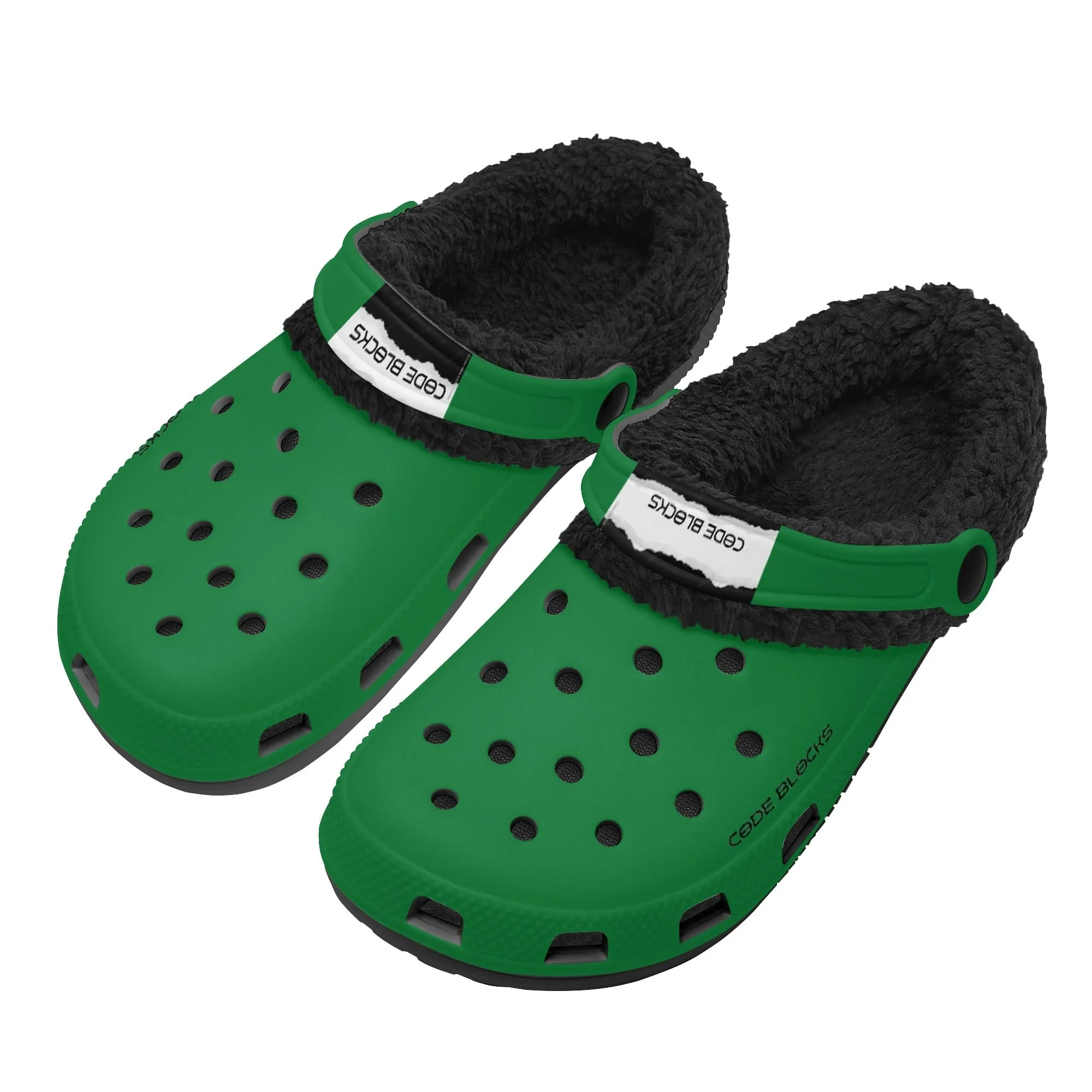 Adults Black Warm House Clog Winter Fur Lined Garden Slippers