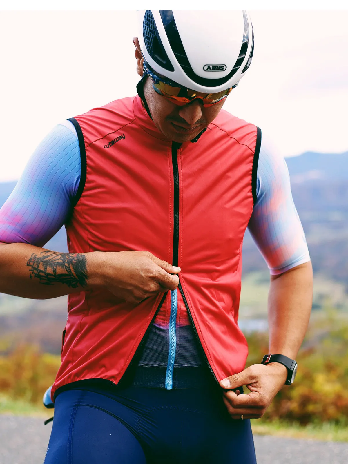 Afton Lite Packable Wind Vest - Garnet Red