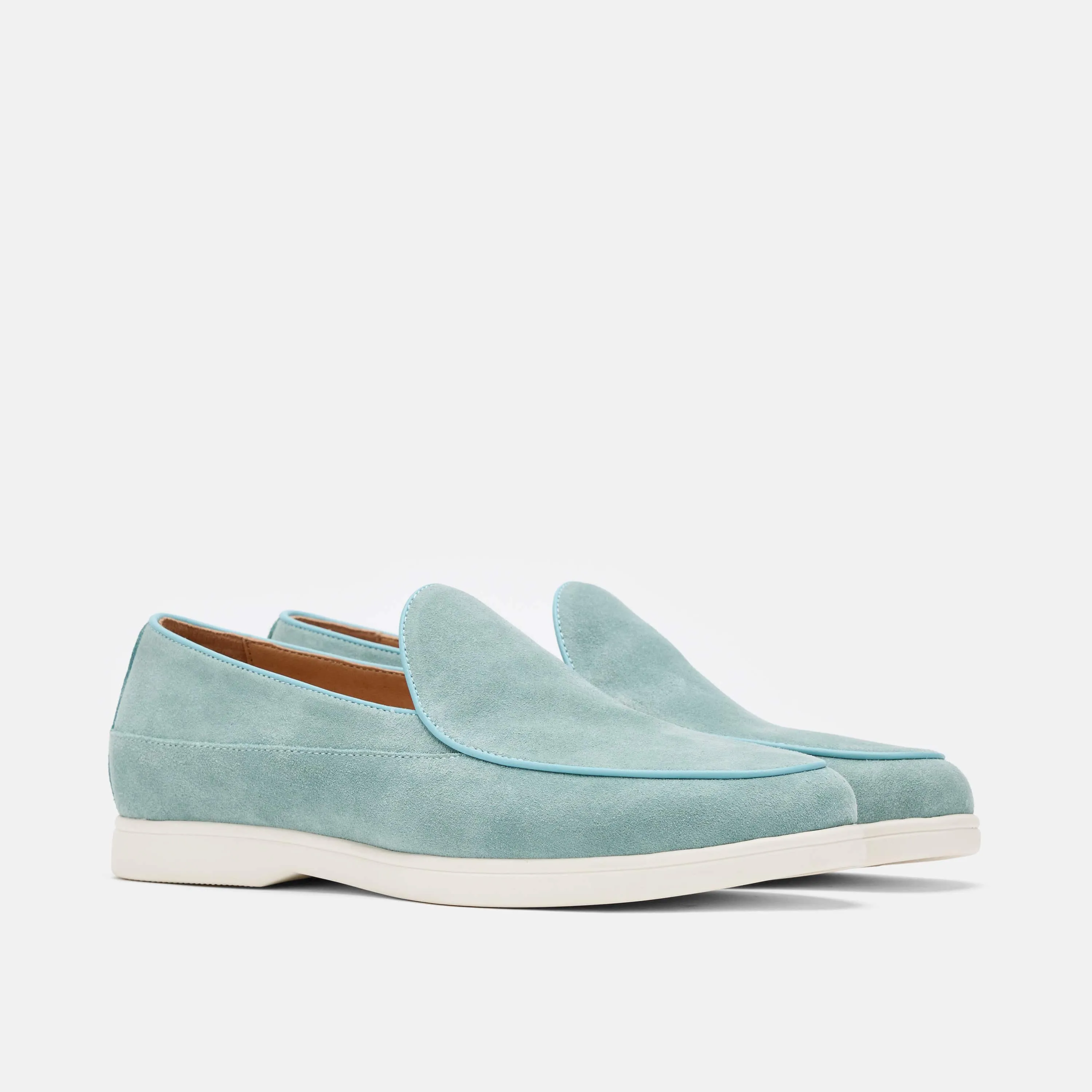 Alessandro Light Blue Suede Venetian Loafers