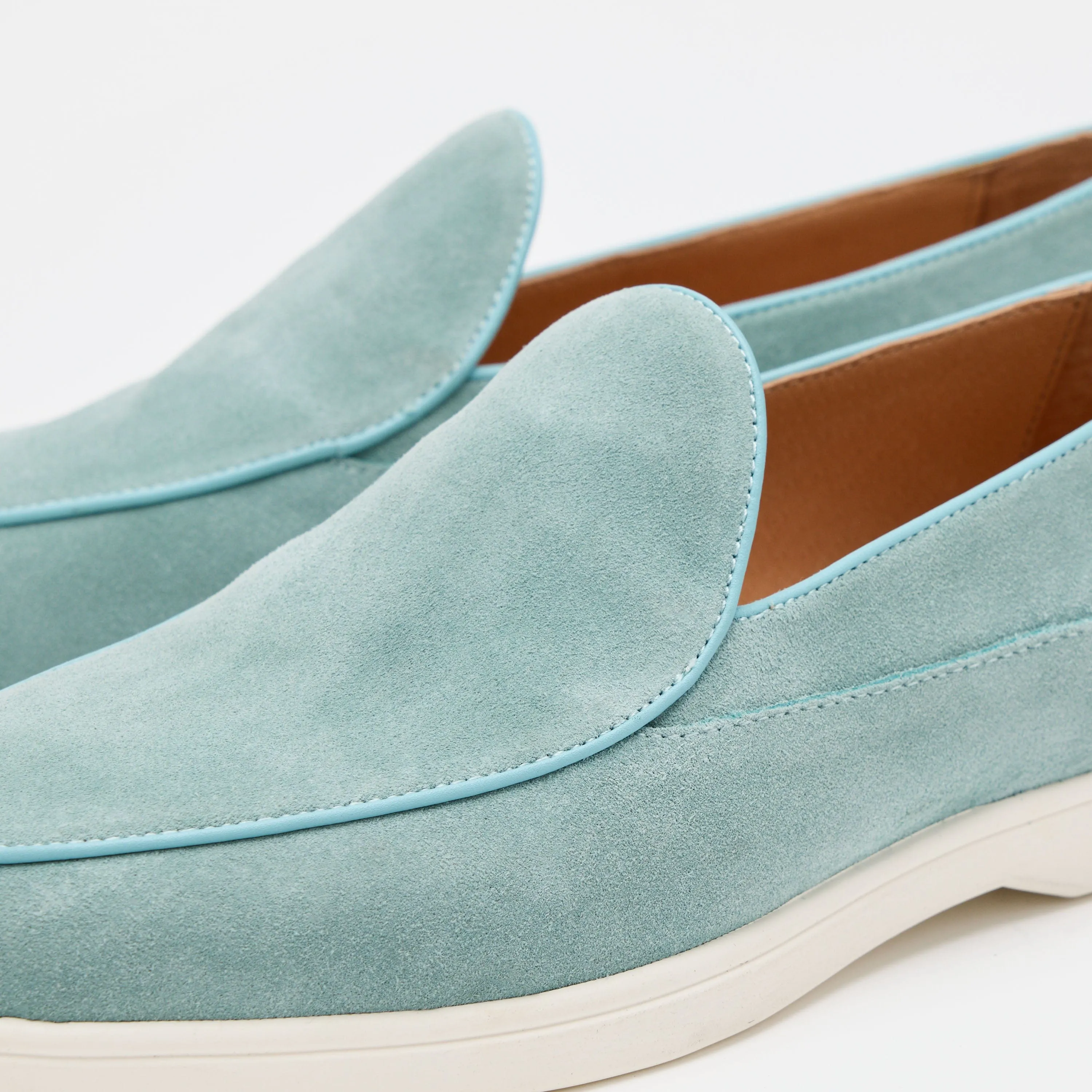 Alessandro Light Blue Suede Venetian Loafers