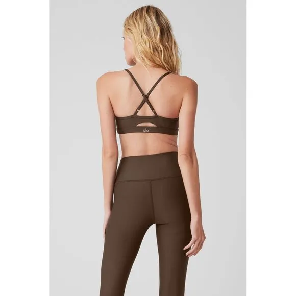 ALO Yoga Airlift Intrigue Bra in Espresso Brown