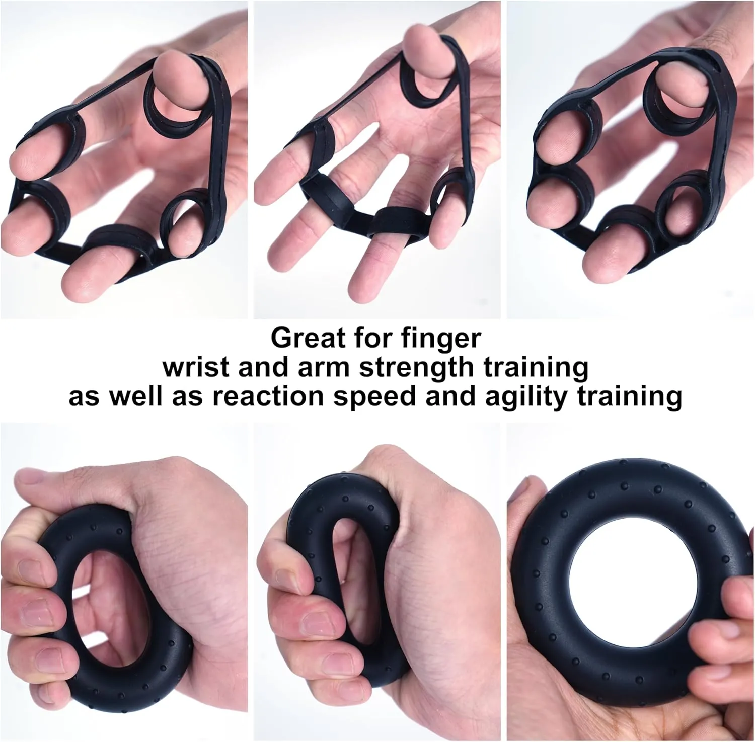 ALYV Strength Training Kit With Grip Strengthener Counting,Forearm Strengthener,Finger Exerciser,Stress Relief Ball And Forearm Exercise Ring,Hand Exercisers Grip Strength Trainer 5PCS Adjustable Resistance