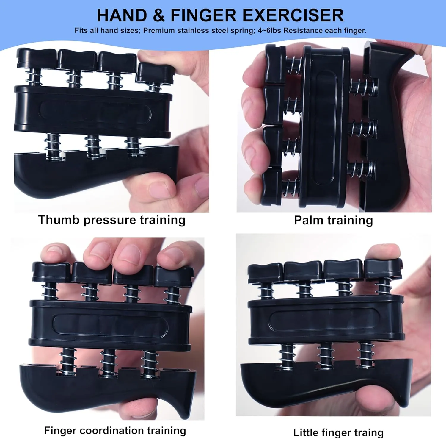 ALYV Strength Training Kit With Grip Strengthener Counting,Forearm Strengthener,Finger Exerciser,Stress Relief Ball And Forearm Exercise Ring,Hand Exercisers Grip Strength Trainer 5PCS Adjustable Resistance