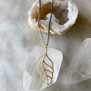 Ariel Golden Feather Necklace
