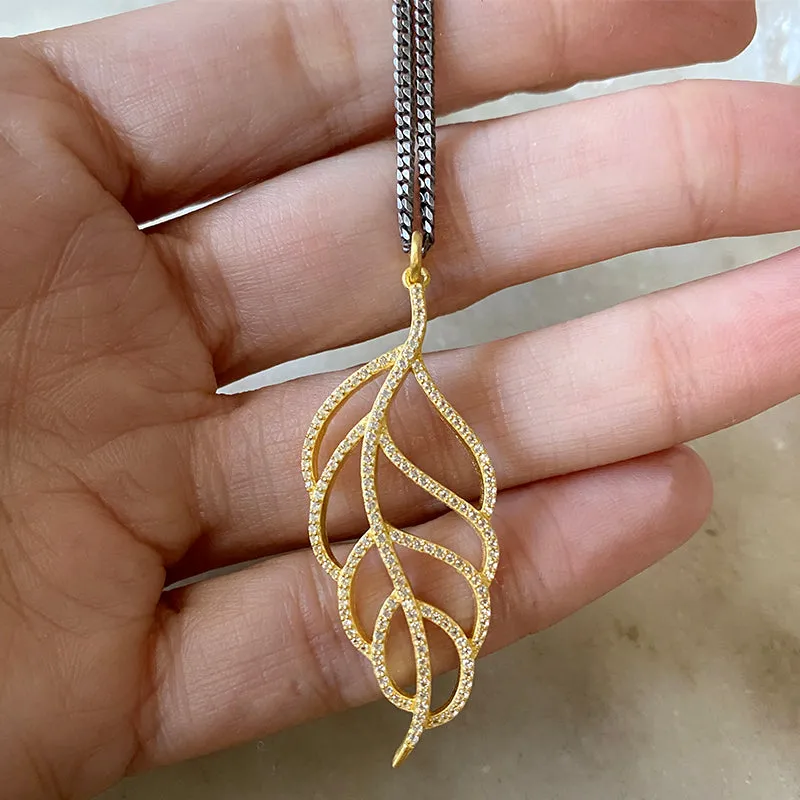 Ariel Golden Feather Necklace