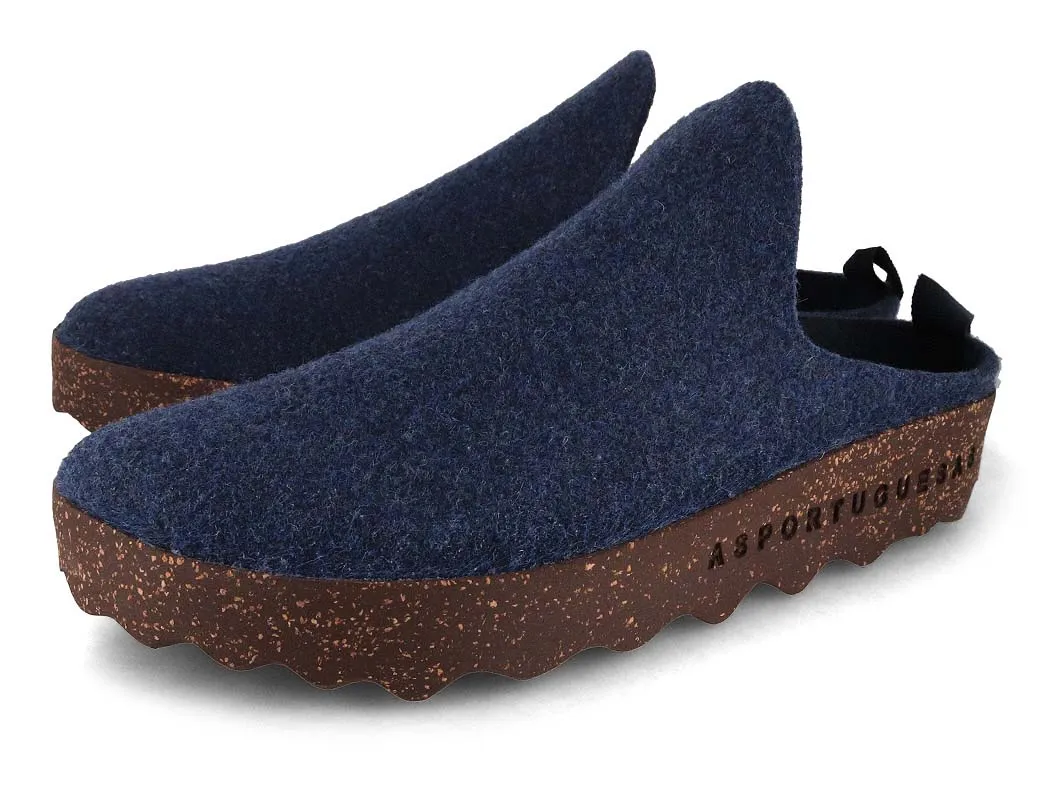 ASPORTUGUESAS Men Felt Clogs 'Come', blue
