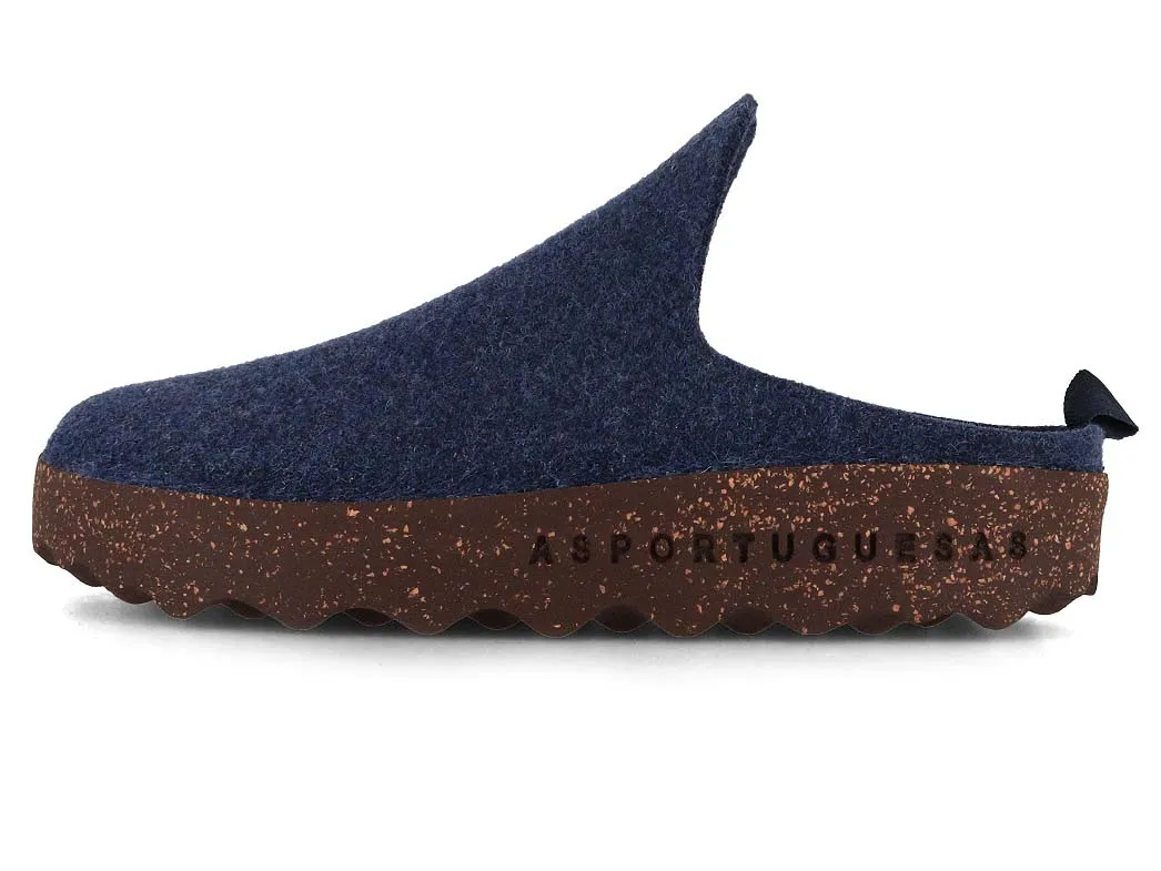 ASPORTUGUESAS Men Felt Clogs 'Come', blue