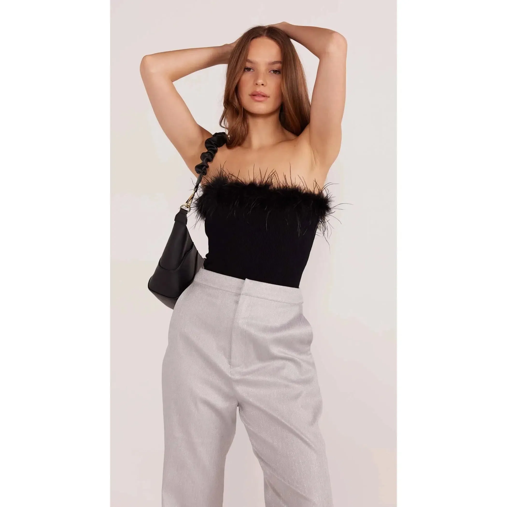 ASTER FEATHER TRIM TOP