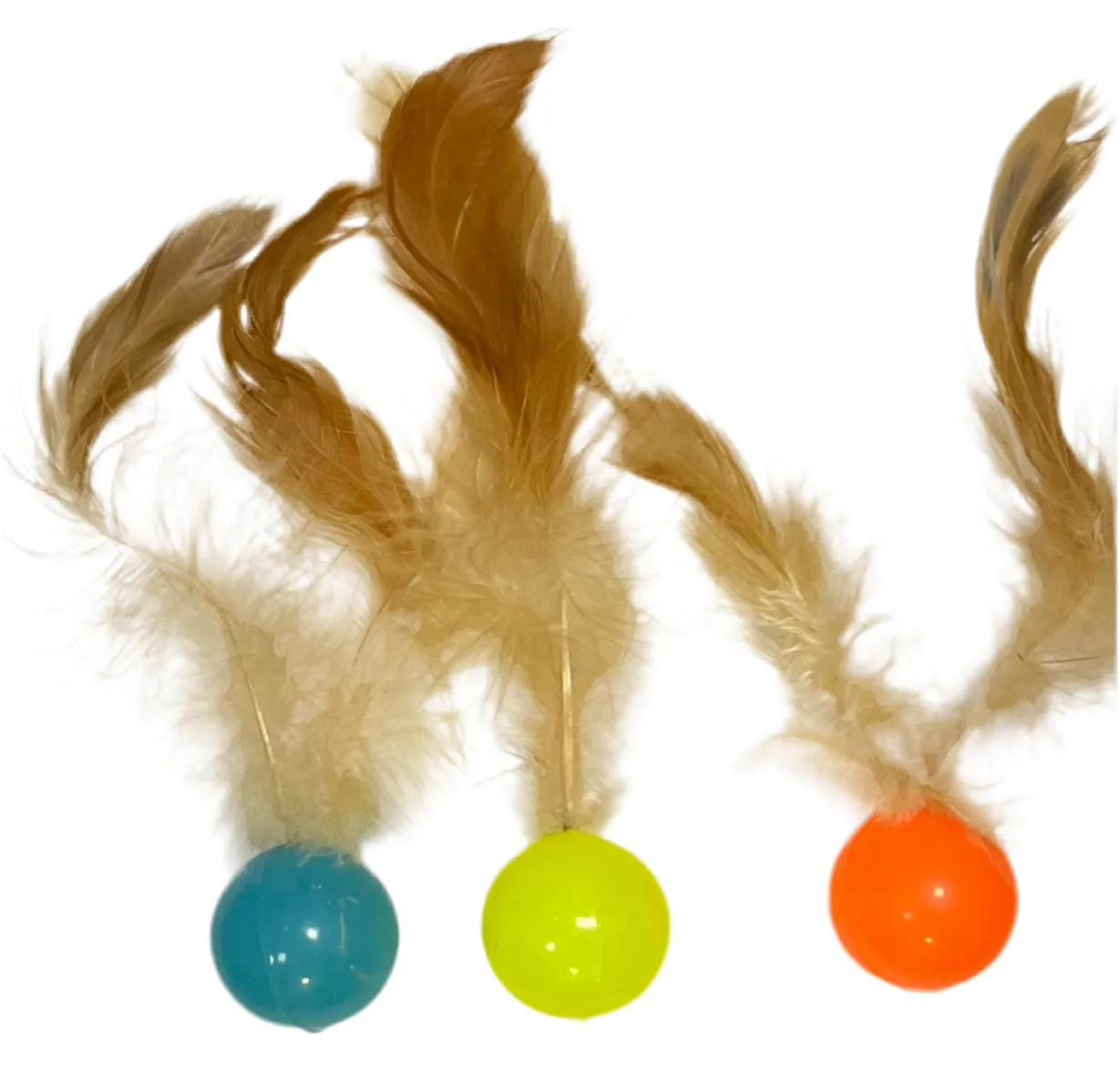 Ball with Feather Cat Toy - Misc Colors