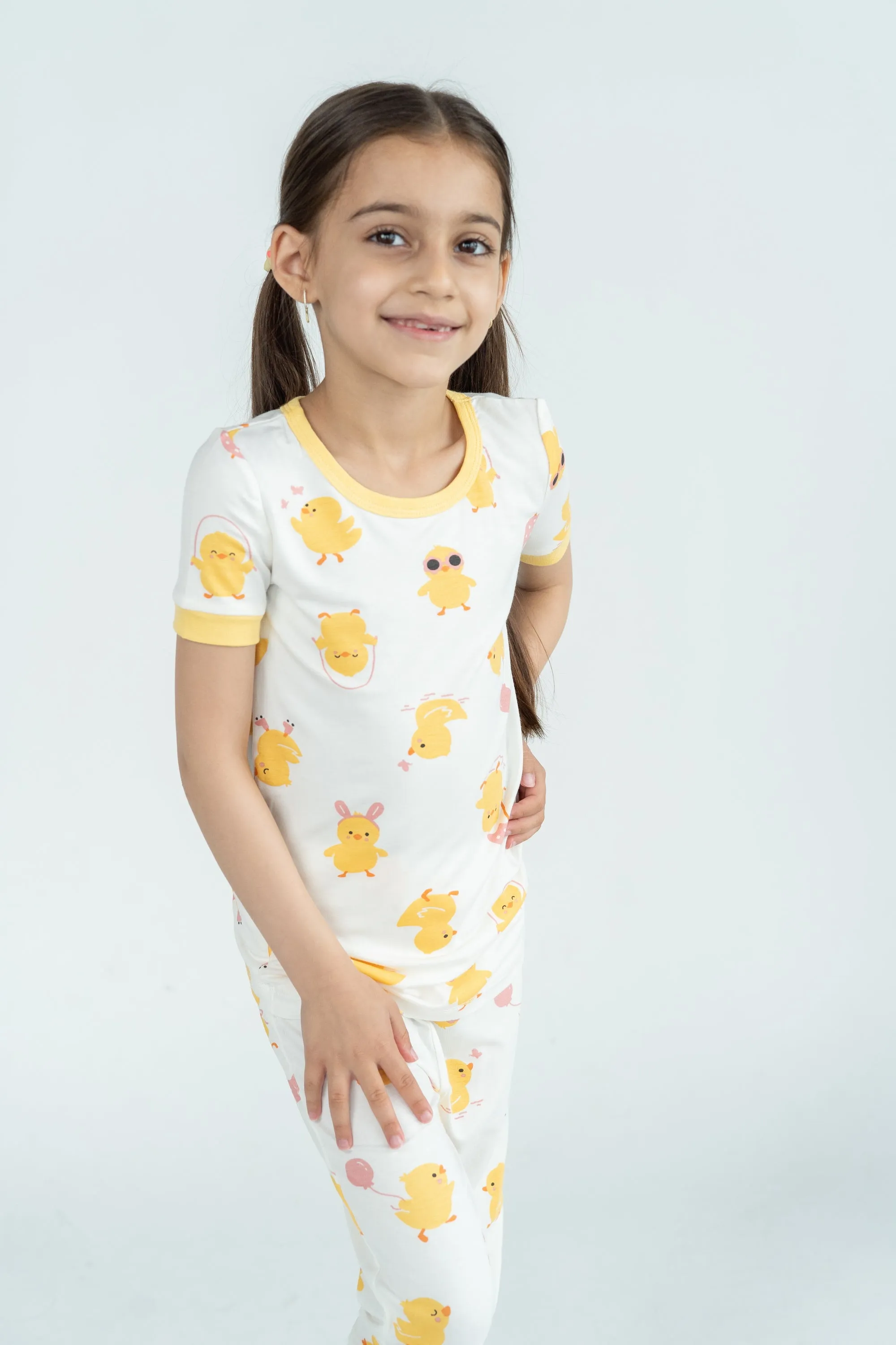 Bamboo Short Sleeve Pajama Set (Little Chick Print)