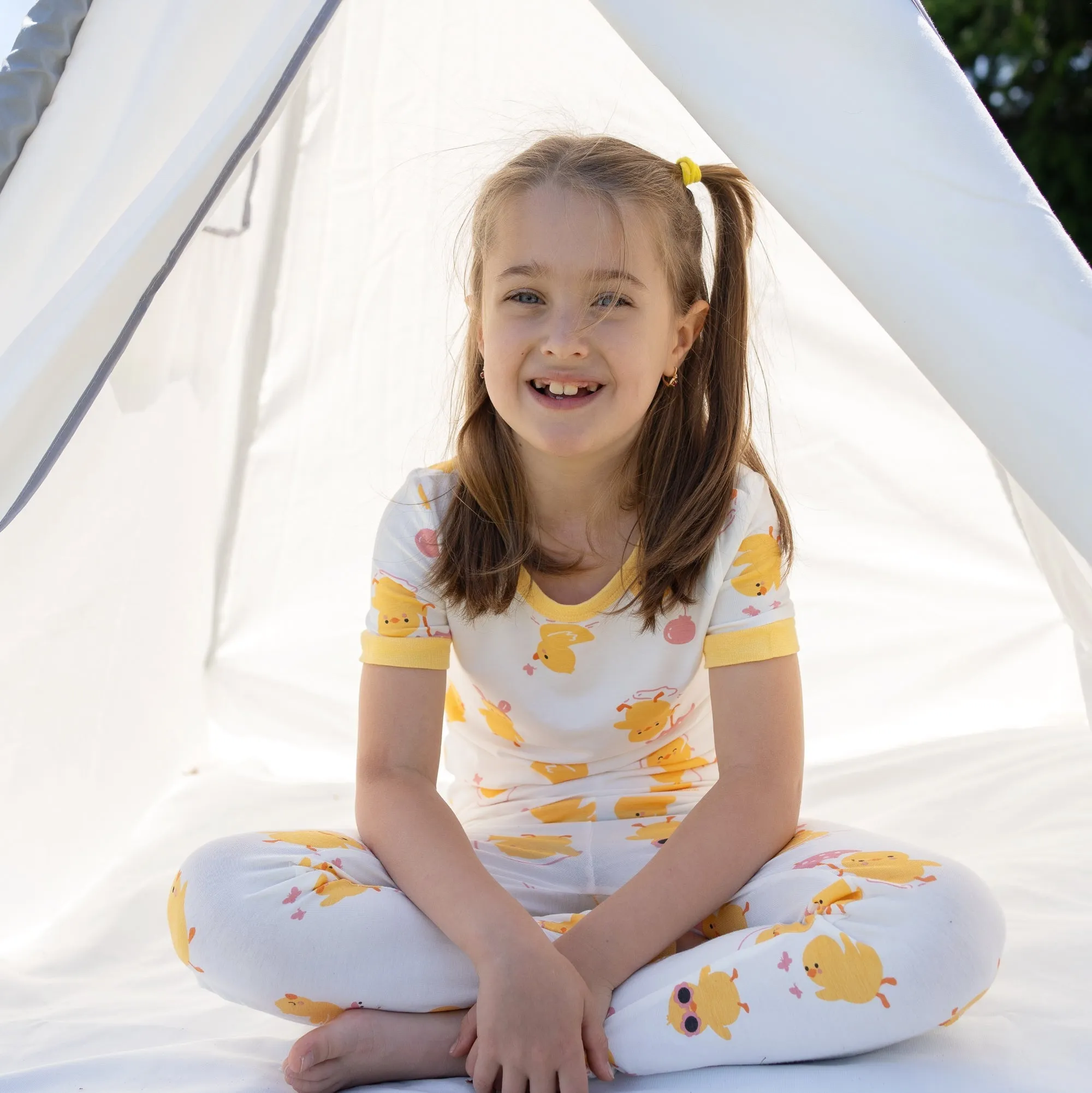Bamboo Short Sleeve Pajama Set (Little Chick Print)