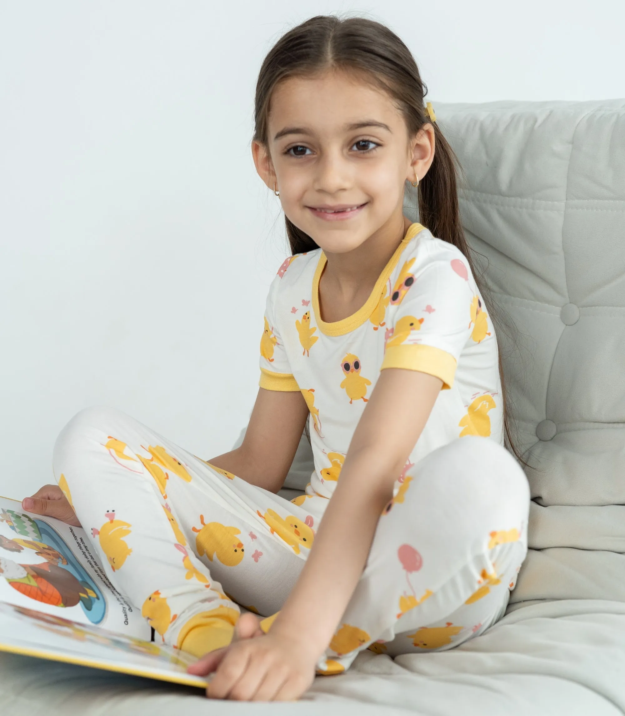 Bamboo Short Sleeve Pajama Set (Little Chick Print)