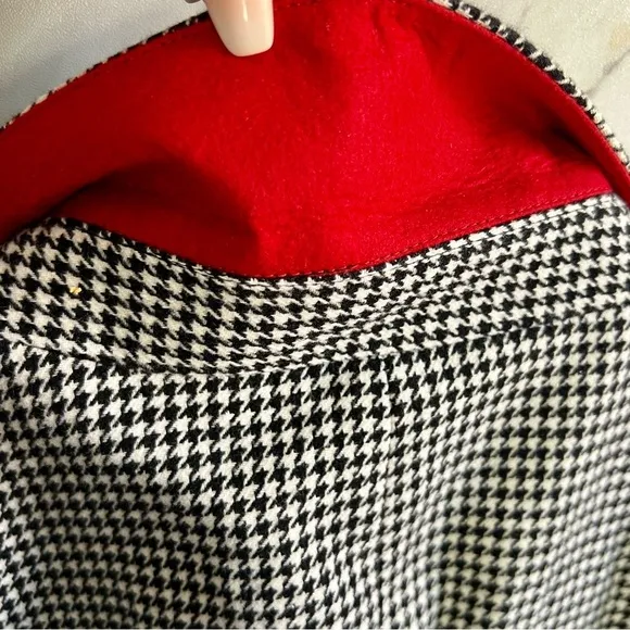 Banana Republic Houndstooth Plaid Italian Fabric Button Blazer SZ 12