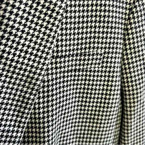 Banana Republic Houndstooth Plaid Italian Fabric Button Blazer SZ 12