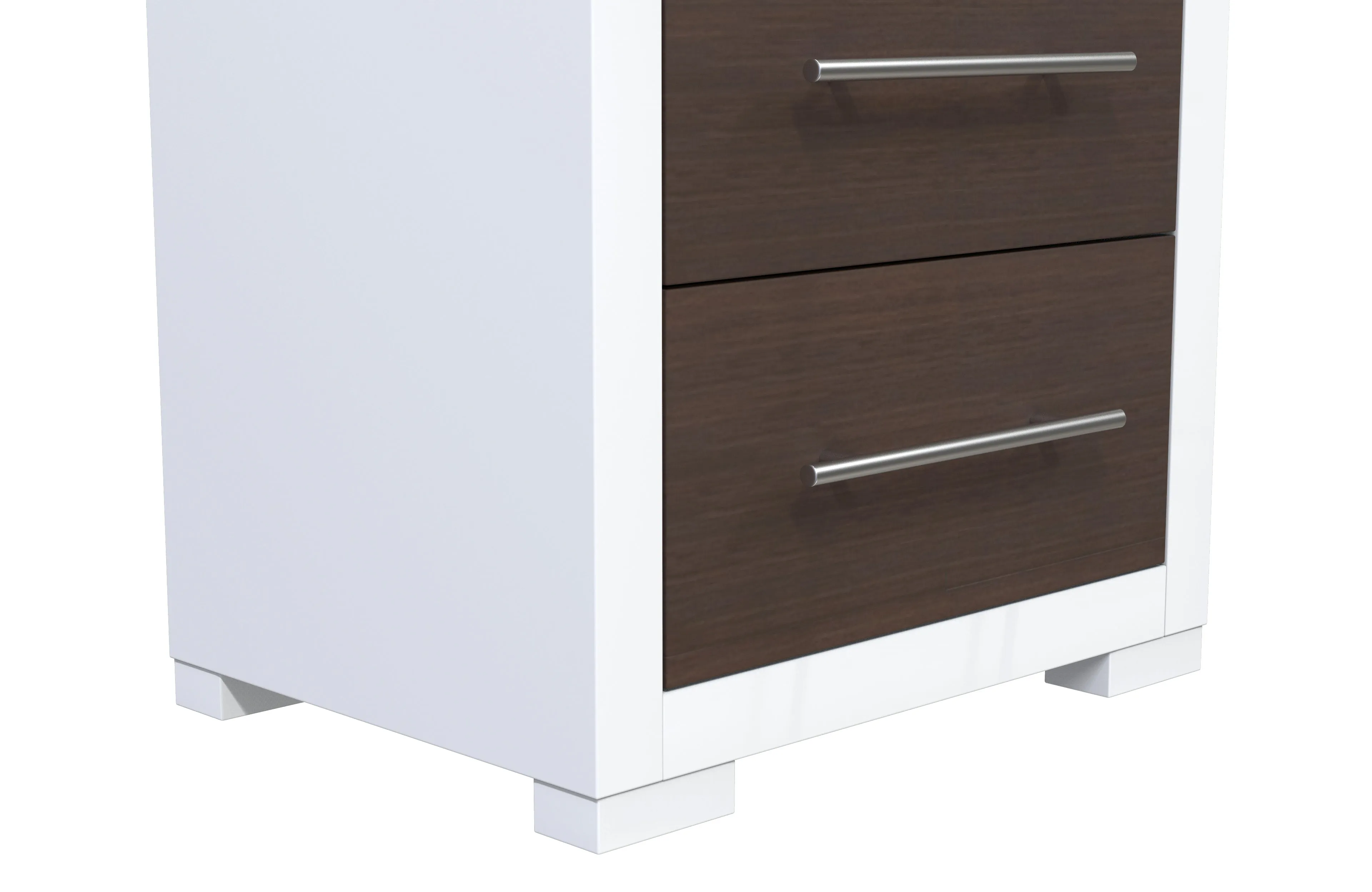 Barton night table for bedroom decoration, walnut & white