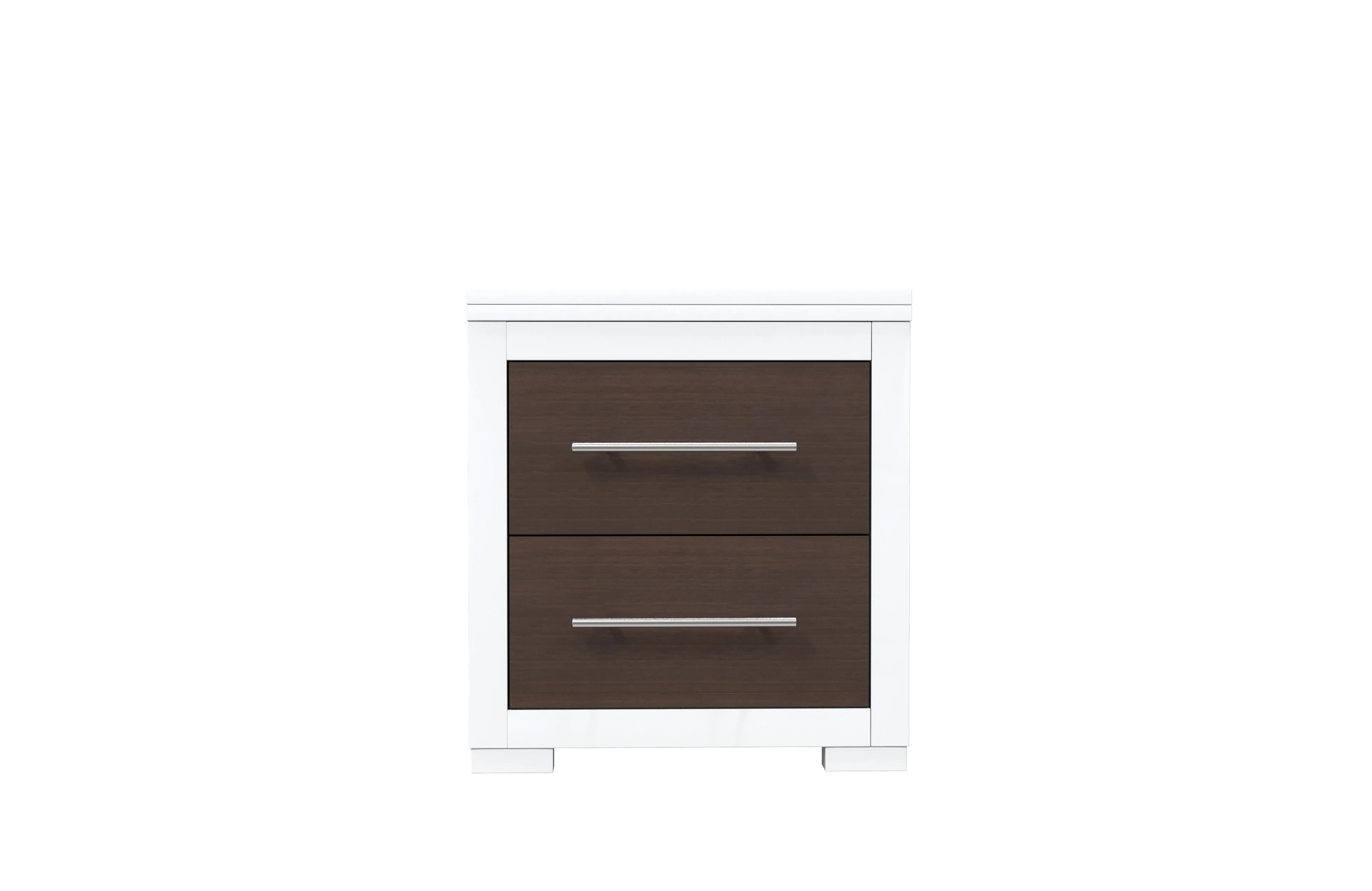 Barton night table for bedroom decoration, walnut & white