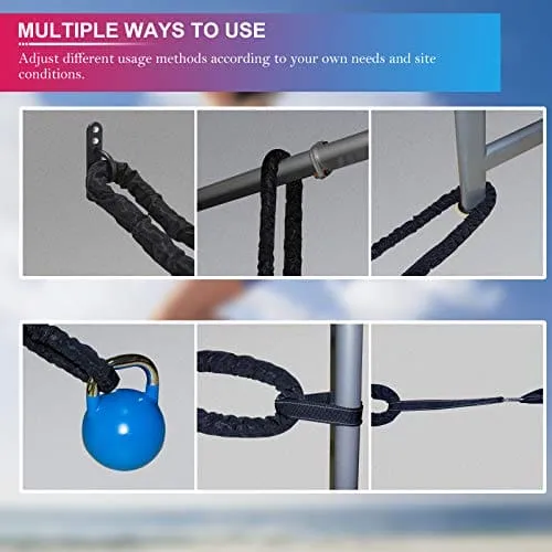 Battle Rope Workout Equipment 30FT Exercise Rope Training Rope Heavy Weighted Rope Diameter Workout Battle Rope with Protective Cover Exercise Equipment Core Strength Training