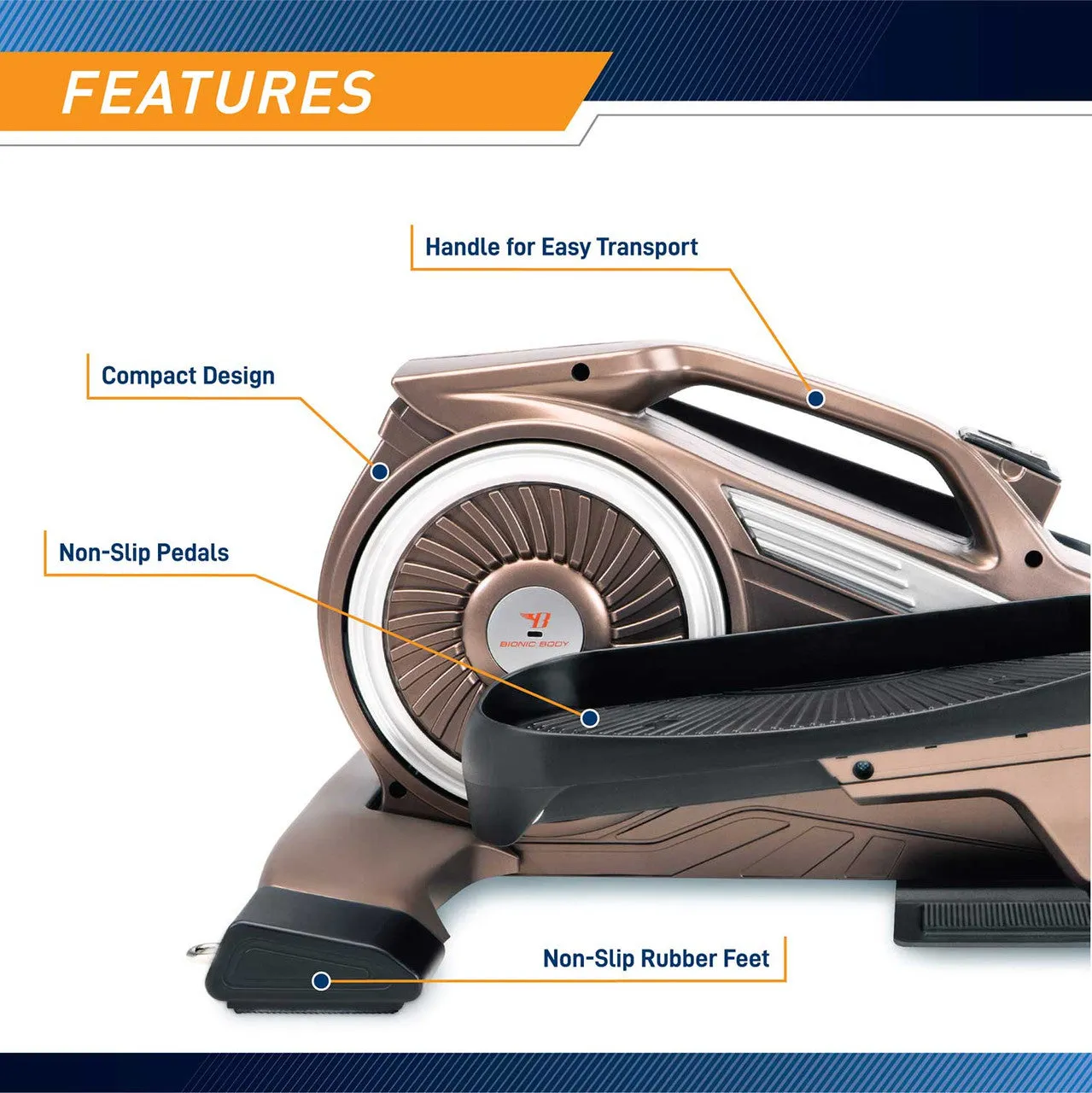 Bionic Body Compact Elliptical Trainer with Resistance Tubes| NS-1009 - Retired