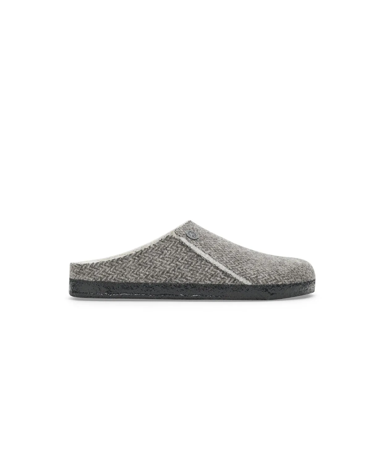 Birkenstock Zermatt Shearling Felt Herringbone Dark Grey Clogs