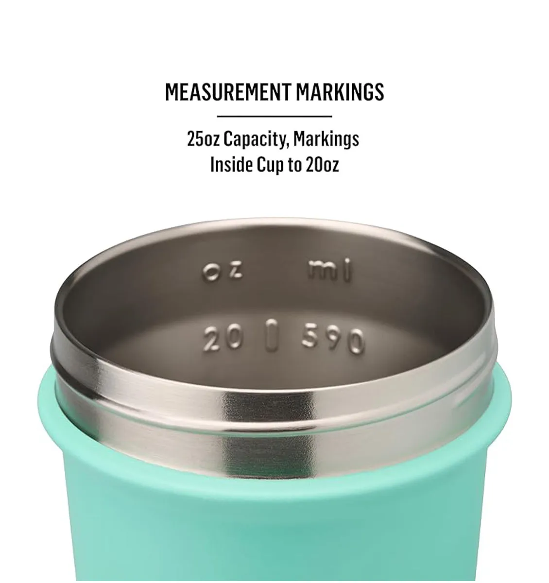 BlenderBottle Strada Sleek Stainless Steel Insulated Shaker Bottle - 25oz/740mL - Seafoam