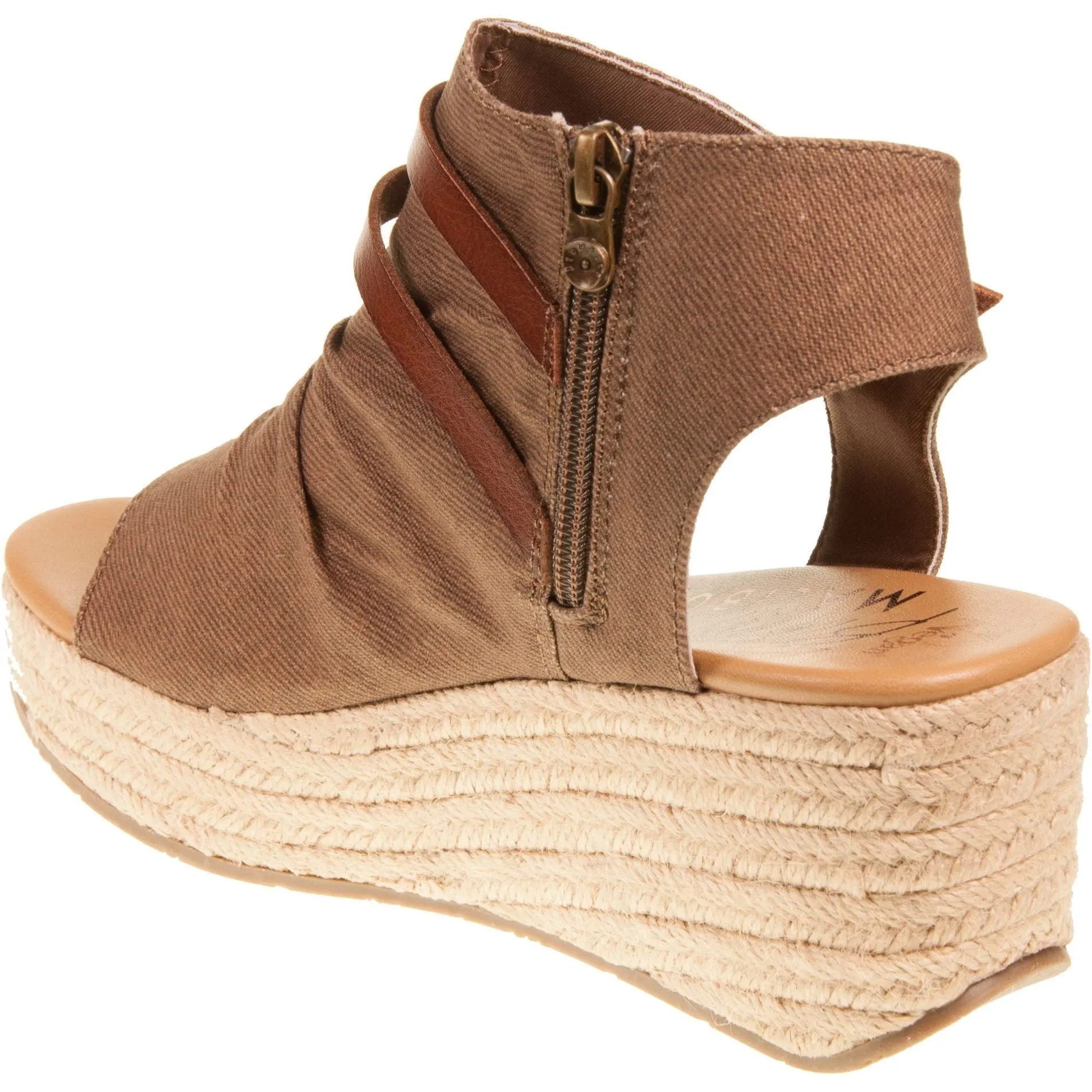 Blowfish Malibu Lacey C Women's Open Toe Espadrille Wedge Sandal Brown Beach