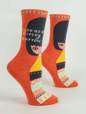 Blue Q Cute As A Bitchy Button Women's Socks