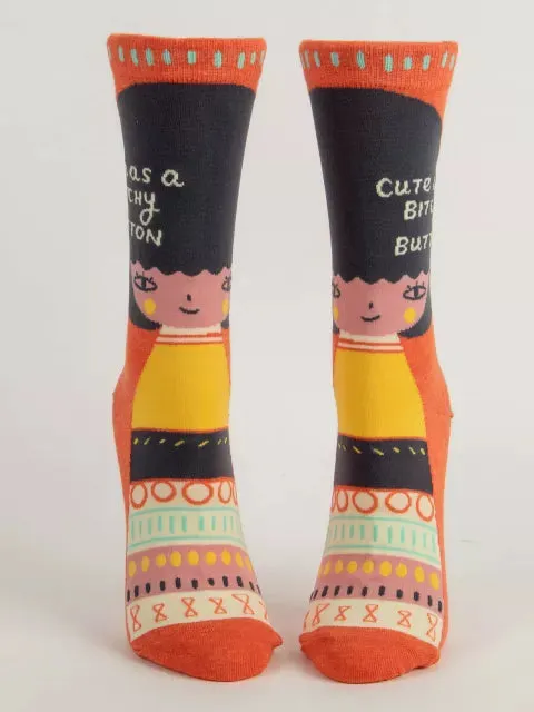 Blue Q Cute As A Bitchy Button Women's Socks