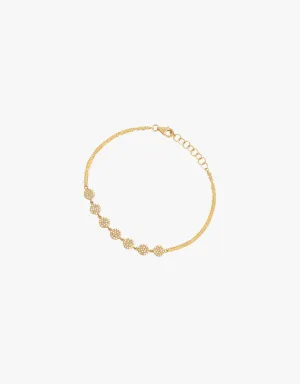 Bridget King 7-Dot Diamond Bracelet in Yellow Gold