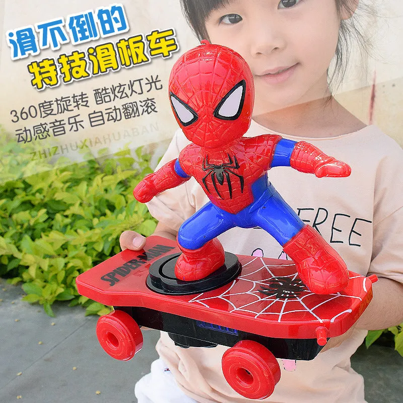 Children Cartoon Movie Figure Simulation Scooter Electric Rotating Tumble Toys Juvenile hacker scooter