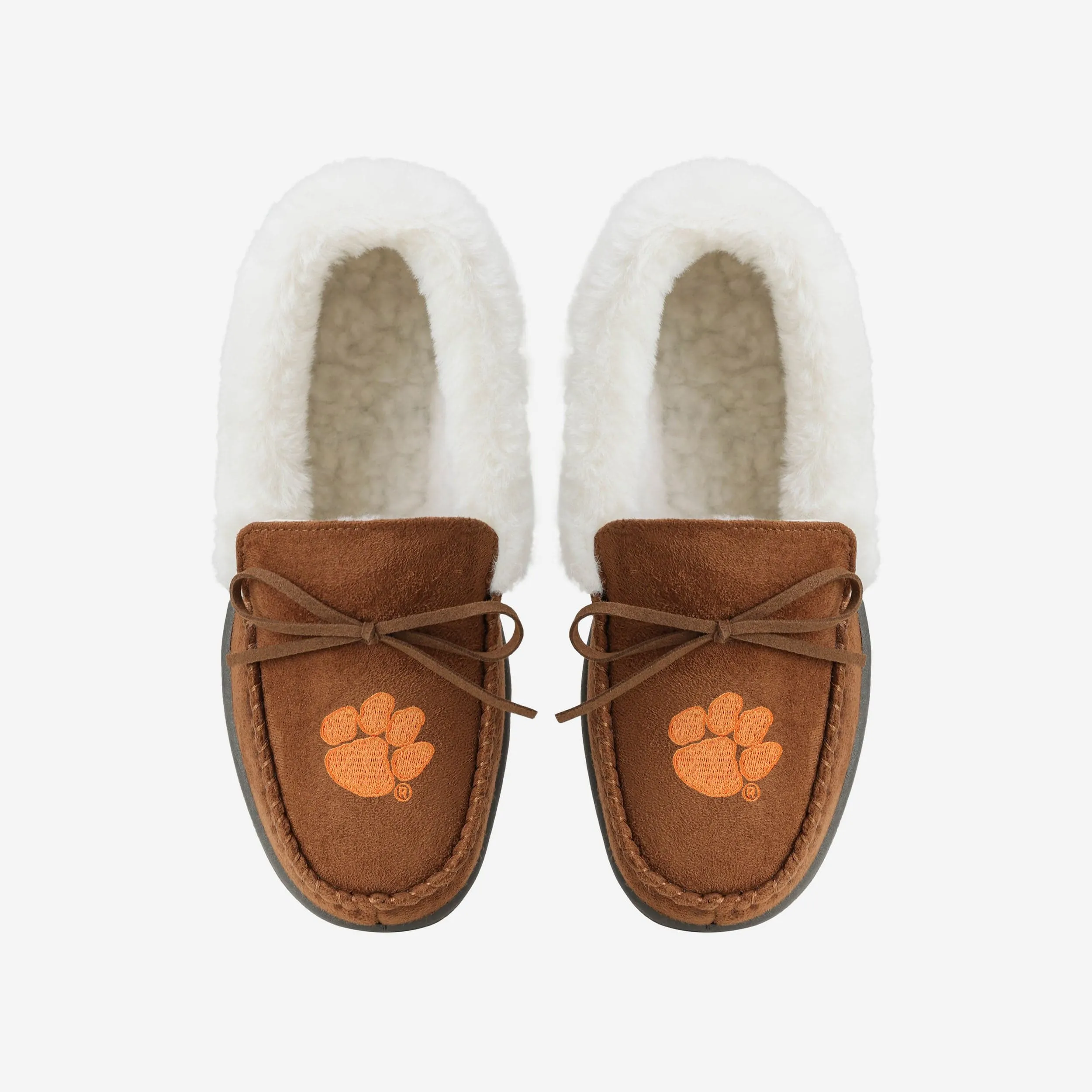 Clemson Tigers Womens Tan Moccasin Slipper