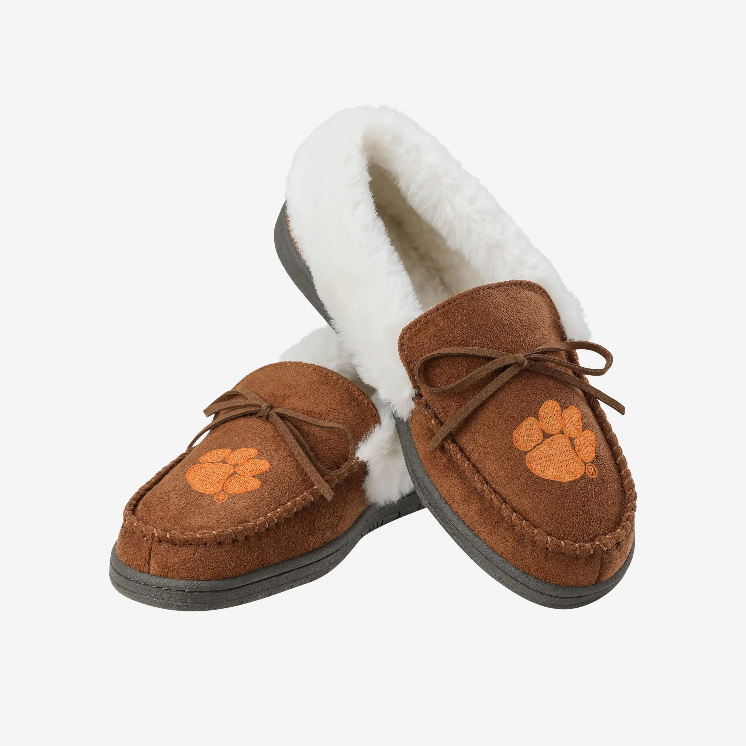 Clemson Tigers Womens Tan Moccasin Slipper